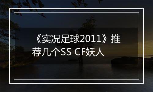 《实况足球2011》推荐几个SS CF妖人