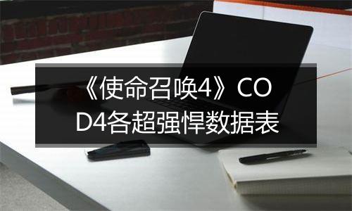 《使命召唤4》COD4各超强悍数据表