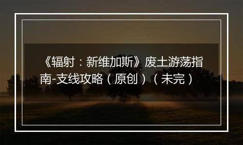 《辐射：新维加斯》废土游荡指南-支线攻略（原创）（未完）