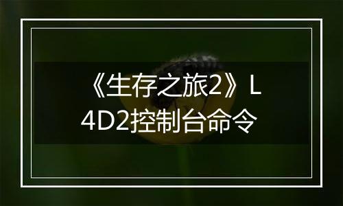 《生存之旅2》L4D2控制台命令