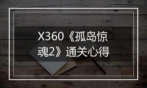 X360《孤岛惊魂2》通关心得