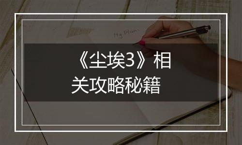 《尘埃3》相关攻略秘籍