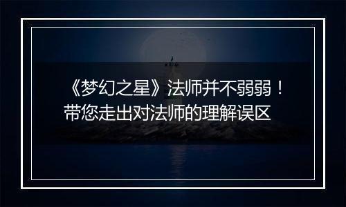 《梦幻之星》法师并不弱弱！带您走出对法师的理解误区