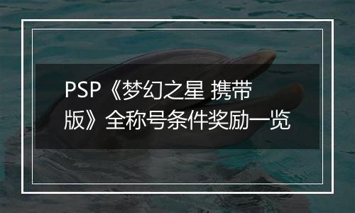 PSP《梦幻之星 携带版》全称号条件奖励一览