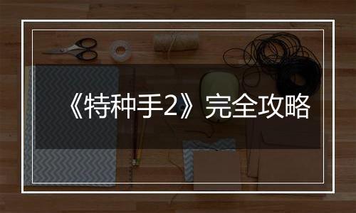 《特种手2》完全攻略