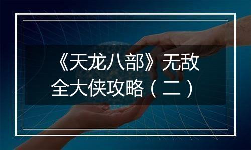 《天龙八部》无敌全大侠攻略（二）