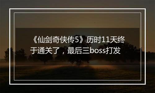 《仙剑奇侠传5》历时11天终于通关了，最后三boss打发