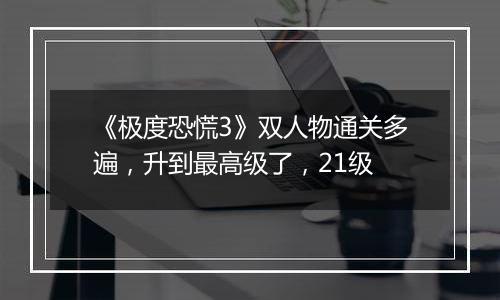 《极度恐慌3》双人物通关多遍，升到最高级了，21级