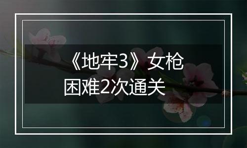 《地牢3》女枪困难2次通关