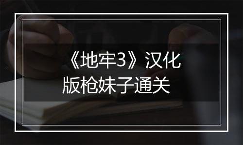 《地牢3》汉化版枪妹子通关