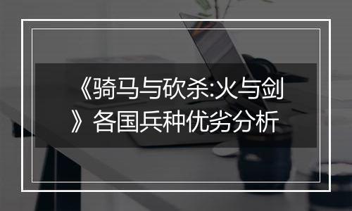 《骑马与砍杀:火与剑》各国兵种优劣分析