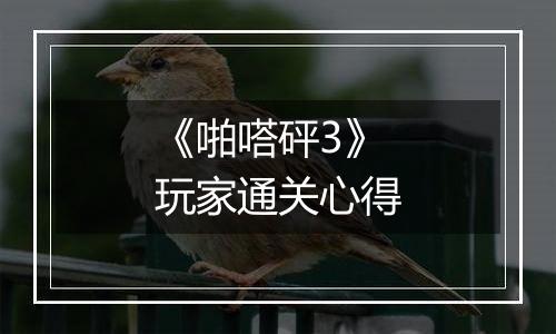 《啪嗒砰3》玩家通关心得