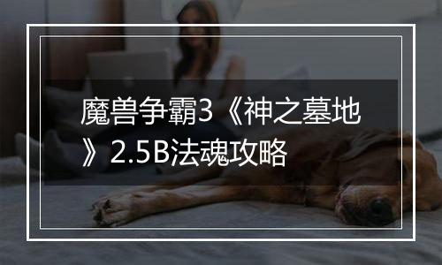 魔兽争霸3《神之墓地》2.5B法魂攻略