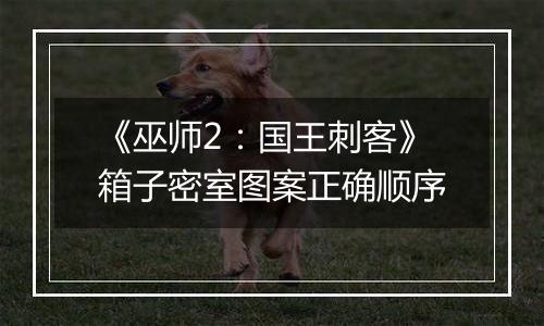 《巫师2：国王刺客》箱子密室图案正确顺序