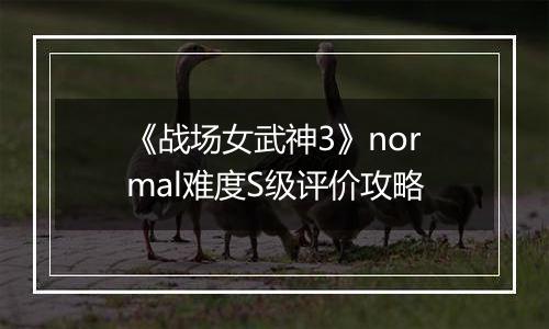 《战场女武神3》normal难度S级评价攻略
