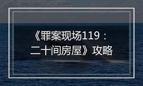《罪案现场119：二十间房屋》攻略