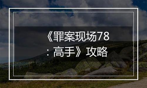 《罪案现场78：高手》攻略