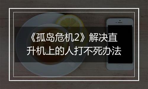 《孤岛危机2》解决直升机上的人打不死办法