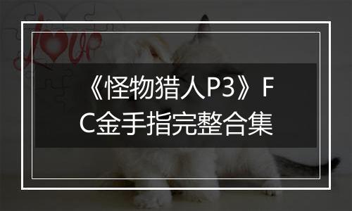 《怪物猎人P3》FC金手指完整合集
