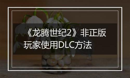 《龙腾世纪2》非正版玩家使用DLC方法