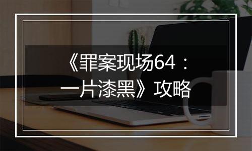 《罪案现场64：一片漆黑》攻略