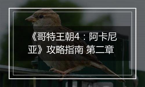 《哥特王朝4：阿卡尼亚》攻略指南 第二章