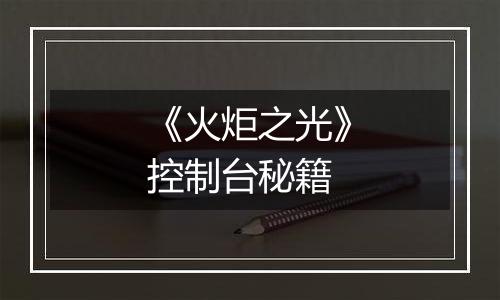 《火炬之光》控制台秘籍