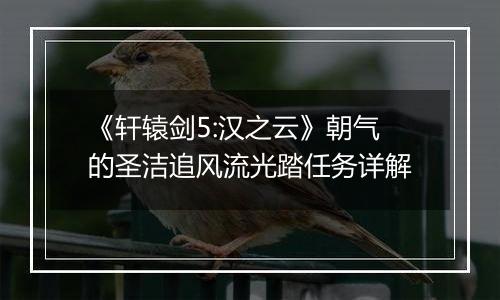 《轩辕剑5:汉之云》朝气的圣洁追风流光踏任务详解