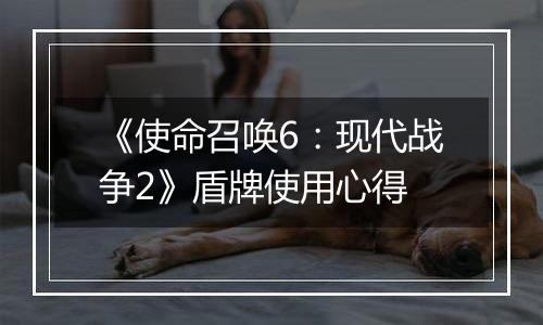 《使命召唤6：现代战争2》盾牌使用心得