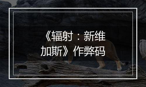 《辐射：新维加斯》作弊码