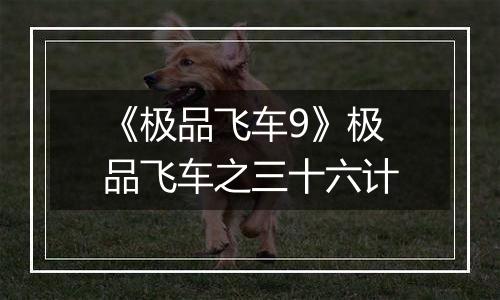 《极品飞车9》极品飞车之三十六计