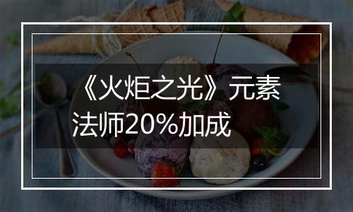 《火炬之光》元素法师20%加成