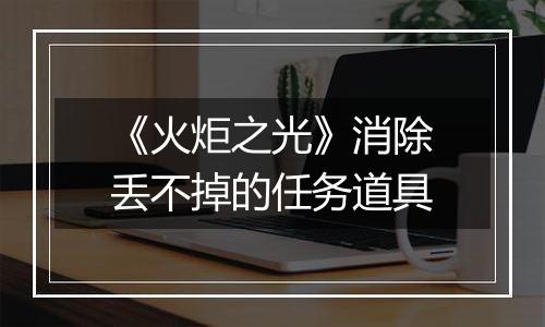 《火炬之光》消除丢不掉的任务道具