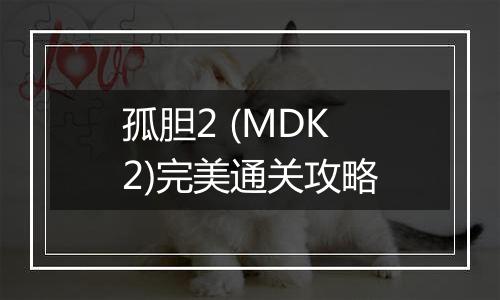 孤胆2 (MDK2)完美通关攻略