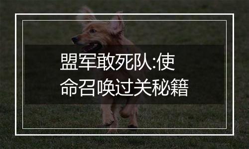 盟军敢死队:使命召唤过关秘籍