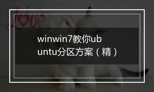 winwin7教你ubuntu分区方案（精）