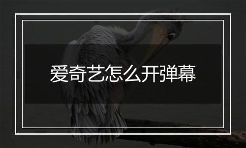 爱奇艺怎么开弹幕