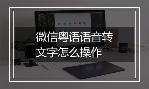 微信粤语语音转文字怎么操作