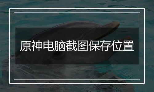 原神电脑截图保存位置