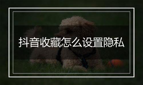 抖音收藏怎么设置隐私