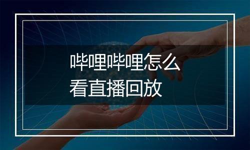 哔哩哔哩怎么看直播回放