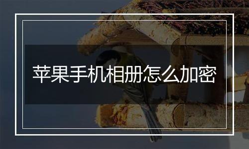 苹果手机相册怎么加密