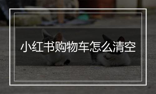 小红书购物车怎么清空