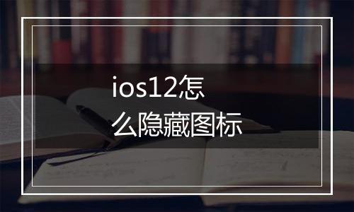 ios12怎么隐藏图标