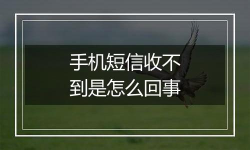 手机短信收不到是怎么回事