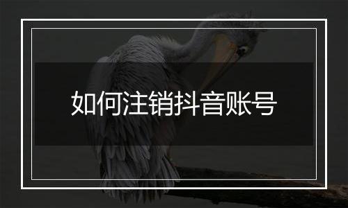如何注销抖音账号