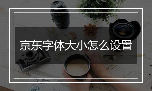 京东字体大小怎么设置