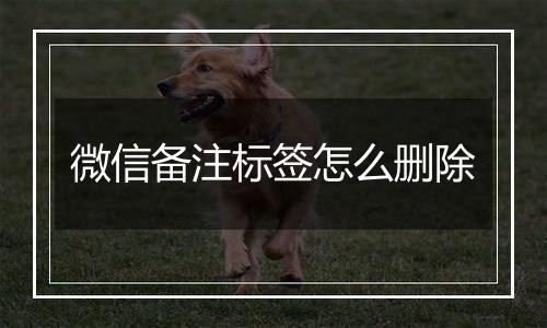 微信备注标签怎么删除