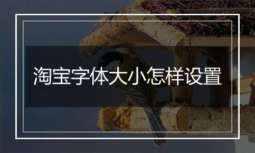 淘宝字体大小怎样设置
