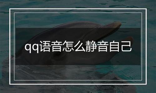 qq语音怎么静音自己